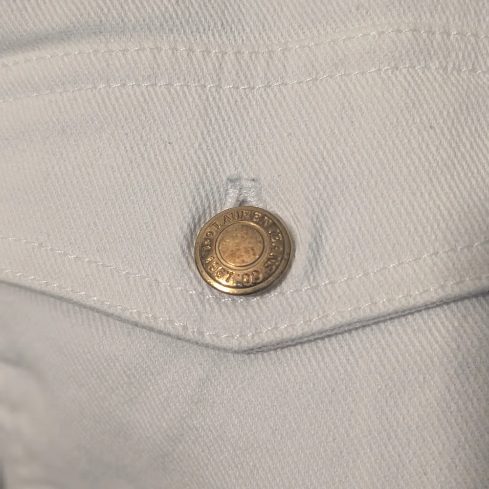 Ralph Lauren Zippered White Denim Jacket - Picture 8 of 8